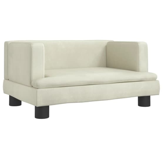 Barnsoffa Gräddvit 60X40X30 Cm Sammet