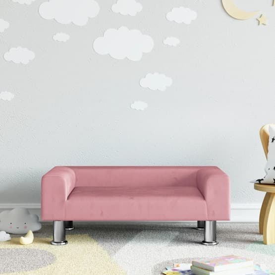 Barnsoffa Rosa 70X45X26,5 Cm Sammet