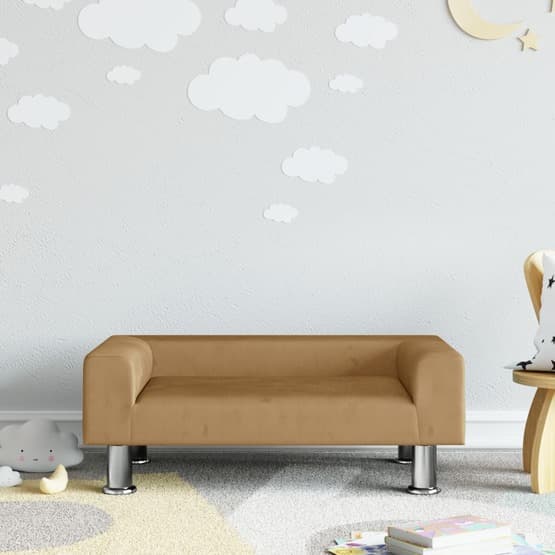 Barnsoffa Brun 70X45X26,5 Cm Sammet