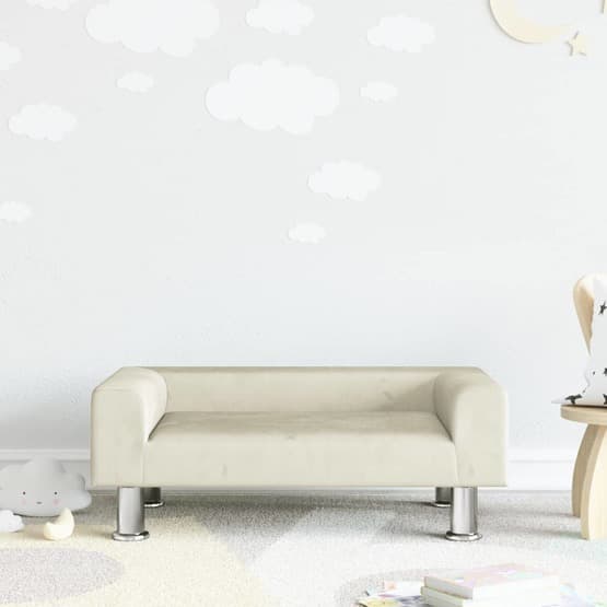 Barnsoffa Gräddvit 70X45X26,5 Cm Sammet