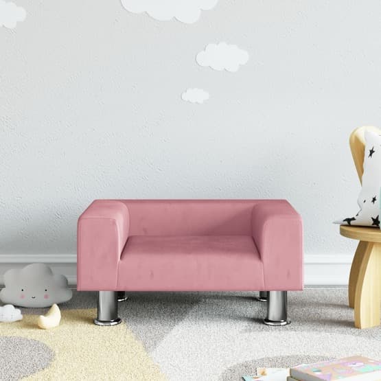 Barnsoffa Rosa 50X40X26,5 Cm Sammet