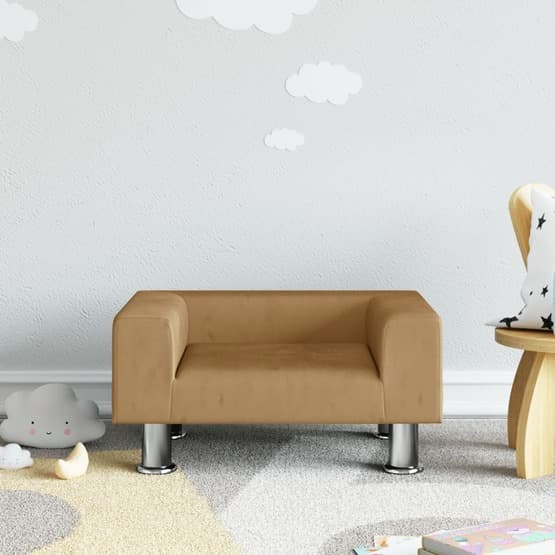 Barnsoffa Brun 50X40X26,5 Cm Sammet