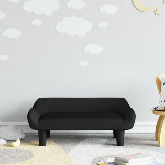 Barnsoffa Svart 70X40X24 Cm Sammet