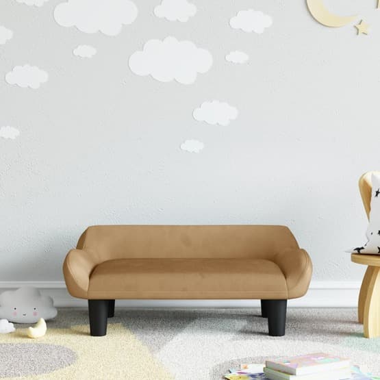 Barnsoffa Brun 70X40X24 Cm Sammet