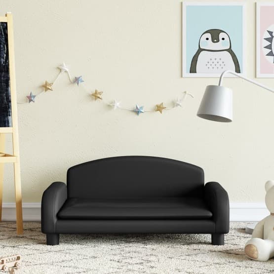Barnsoffa Svart 70X45X30 Cm Konstläder