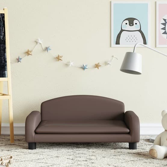 Barnsoffa Brun 70X45X30 Cm Konstläder