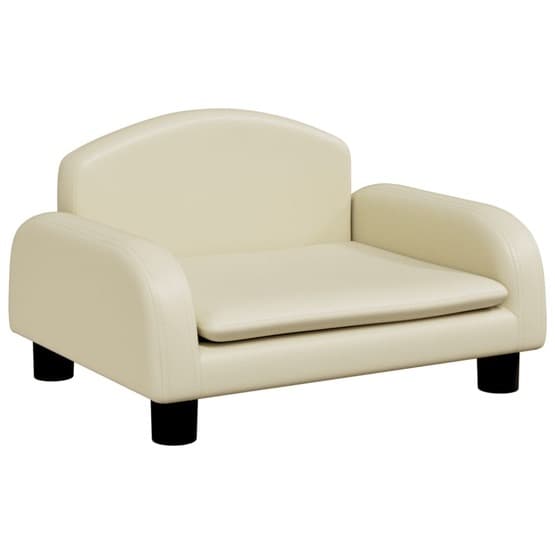 Barnsoffa Gräddvit 50X40X30 Cm Konstläder