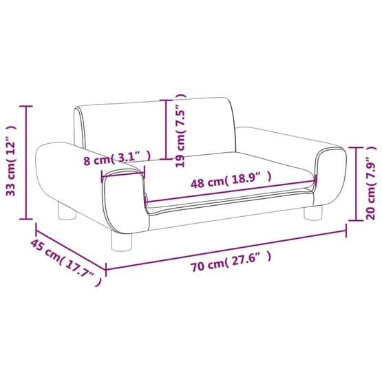 Barnsoffa Ljusgrå 70X45X33 Cm Sammet