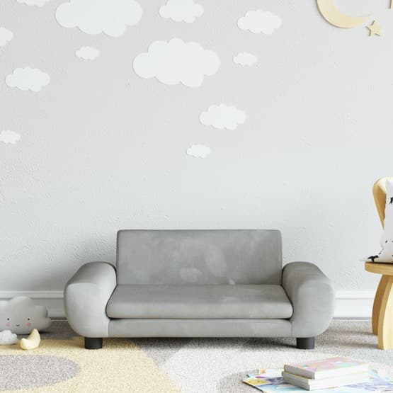 Barnsoffa Ljusgrå 70X45X33 Cm Sammet