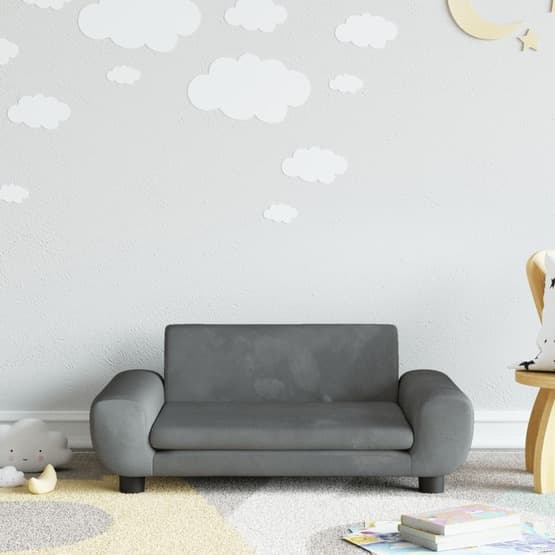 Barnsoffa Mörkgrå 70X45X33 Cm Sammet