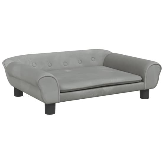 Barnsoffa Ljusgrå 70X45X26 Cm Sammet