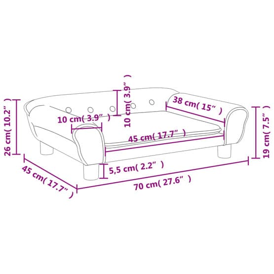 Barnsoffa Brun 70X45X26 Cm Sammet