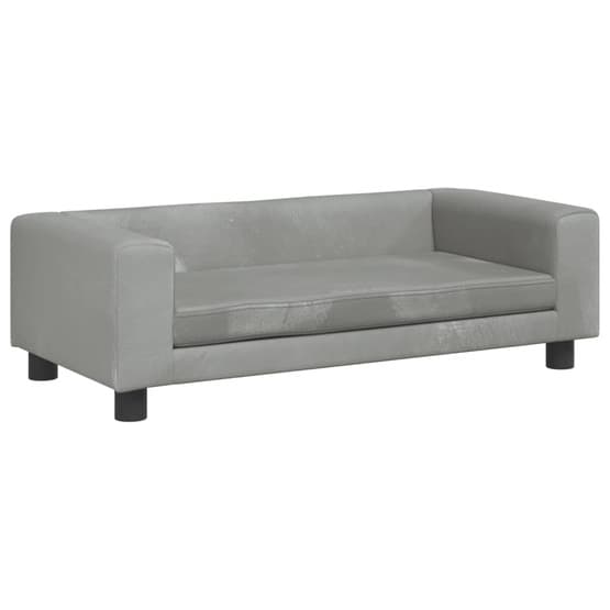 Barnsoffa Med Fotpall Ljusgrå 100X50X30 Cm Sammet