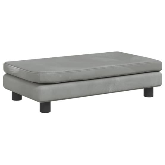 Barnsoffa Med Fotpall Ljusgrå 100X50X30 Cm Sammet