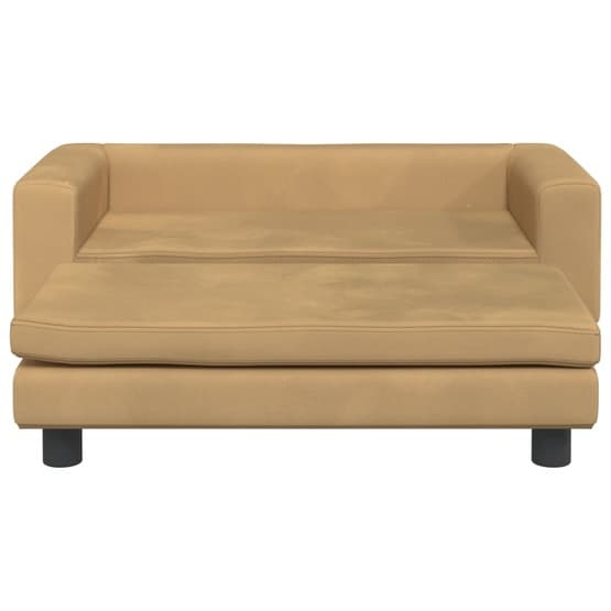 Barnsoffa Med Fotpall Brun 100X50X30 Cm Sammet