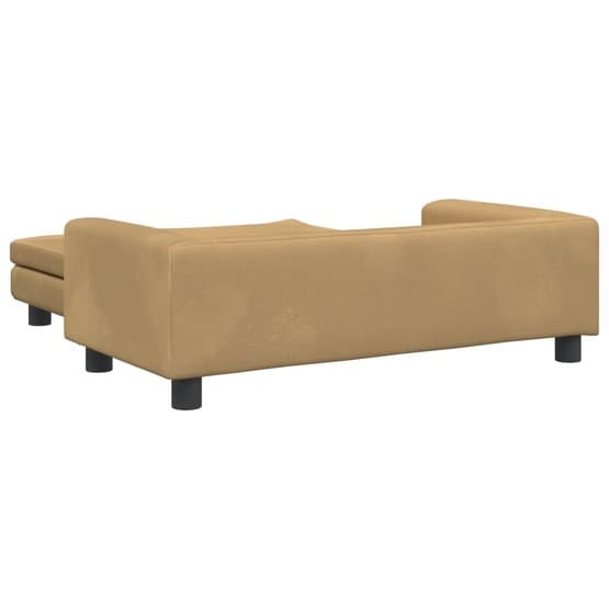 Barnsoffa Med Fotpall Brun 100X50X30 Cm Sammet