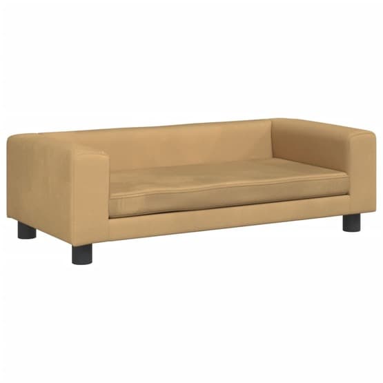 Barnsoffa Med Fotpall Brun 100X50X30 Cm Sammet