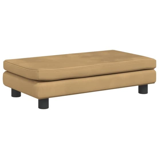Barnsoffa Med Fotpall Brun 100X50X30 Cm Sammet