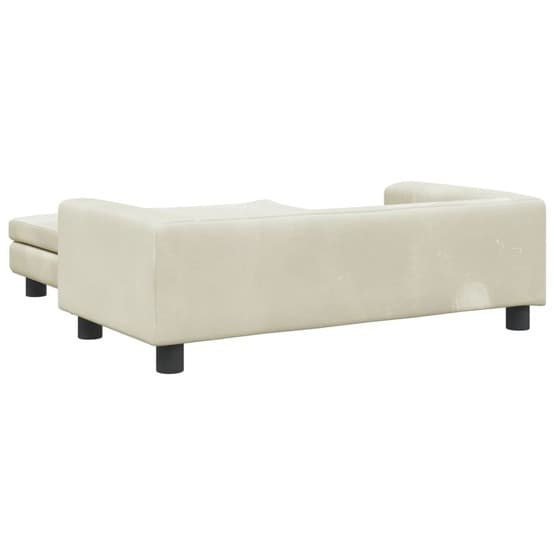 Barnsoffa Med Fotpall Gräddvit 100X50X30 Cm Sammet