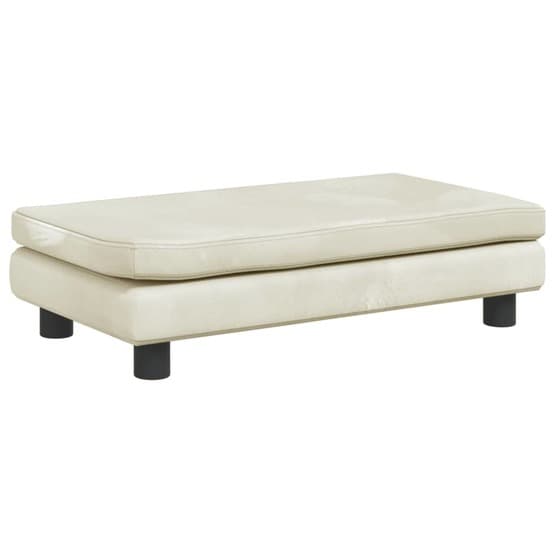 Barnsoffa Med Fotpall Gräddvit 100X50X30 Cm Sammet