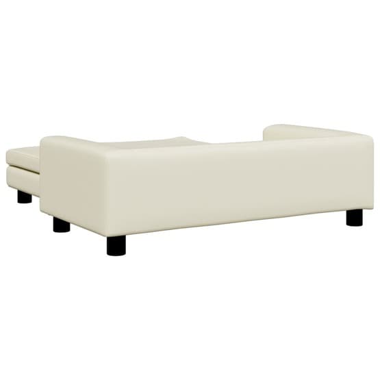 Barnsoffa Med Fotpall Gräddvit 100X50X30 Cm Konstläder