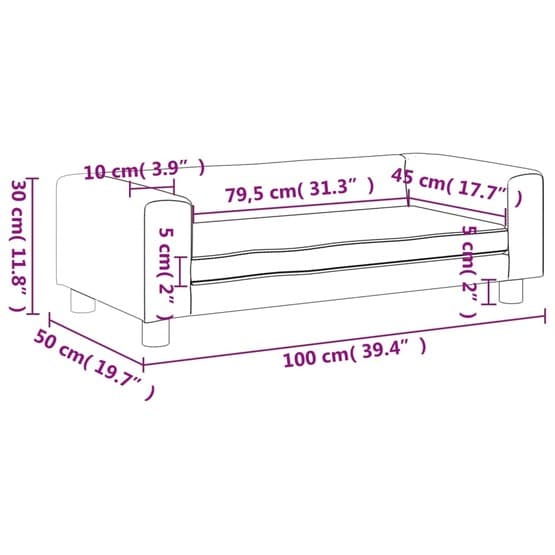 Barnsoffa Med Fotpall Gräddvit 100X50X30 Cm Konstläder