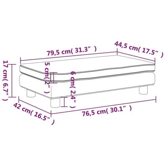 Barnsoffa Med Fotpall Gräddvit 100X50X30 Cm Konstläder