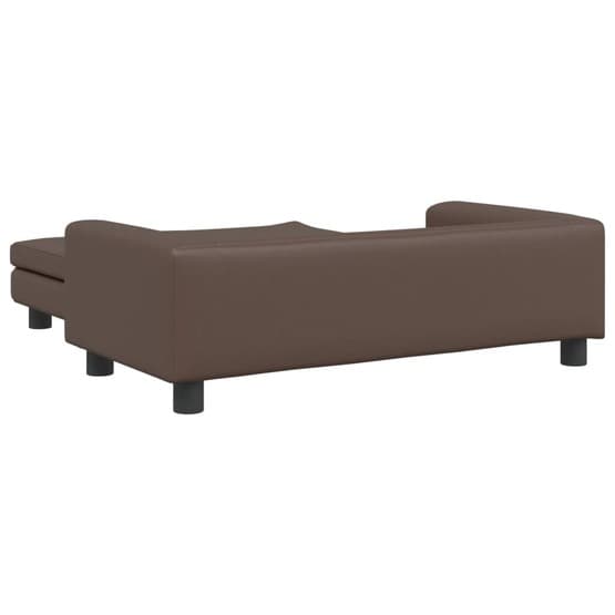 Barnsoffa Med Fotpall Brun 100X50X30 Cm Konstläder