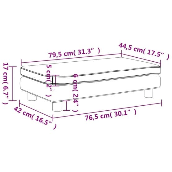 Barnsoffa Med Fotpall Brun 100X50X30 Cm Konstläder