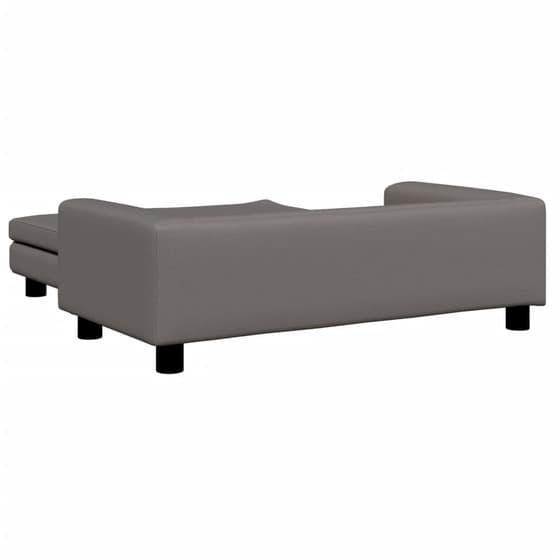 Barnsoffa Med Fotpall Grå 100X50X30 Cm Konstläder