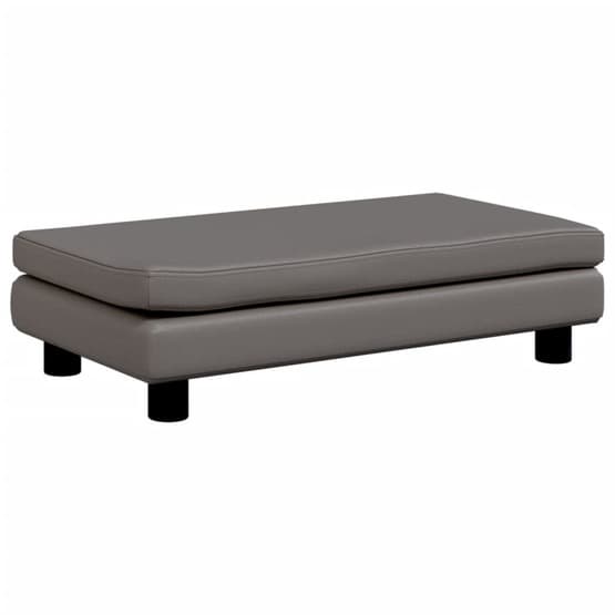 Barnsoffa Med Fotpall Grå 100X50X30 Cm Konstläder