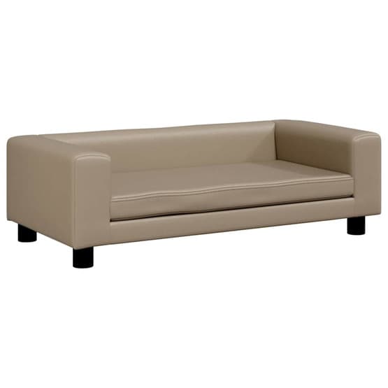 Barnsoffa Med Fotpall Cappuccino 100X50X30 Cm Konstläder