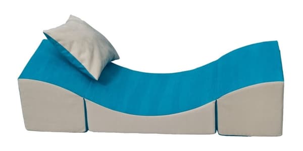 Børne afslapningsstol møbel skum blå & beige