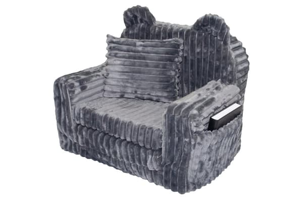 Børnestol - sovesofa - corduroy - 51x40x41cm - grå