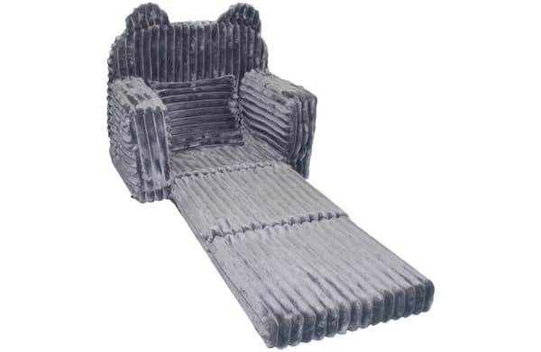 Børnestol - sovesofa - corduroy - 51x40x41cm - grå