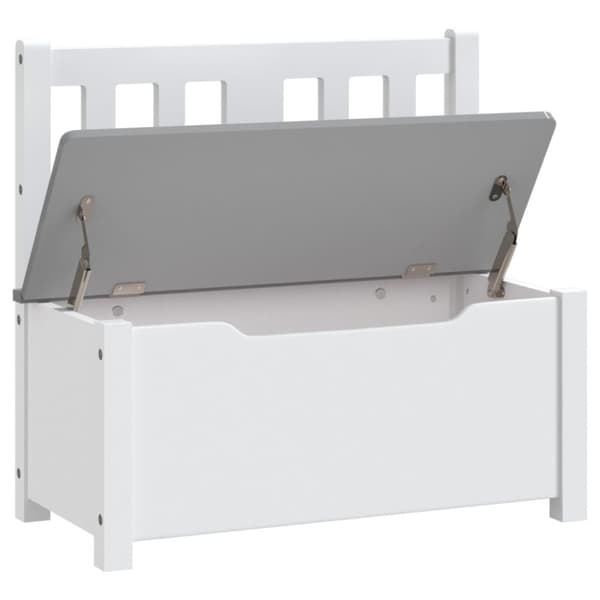 vidaXL Förvaringsbänk barn vit och grå 60x30x55 cm MDF -  Möbelpaket för bebisar & småbarn