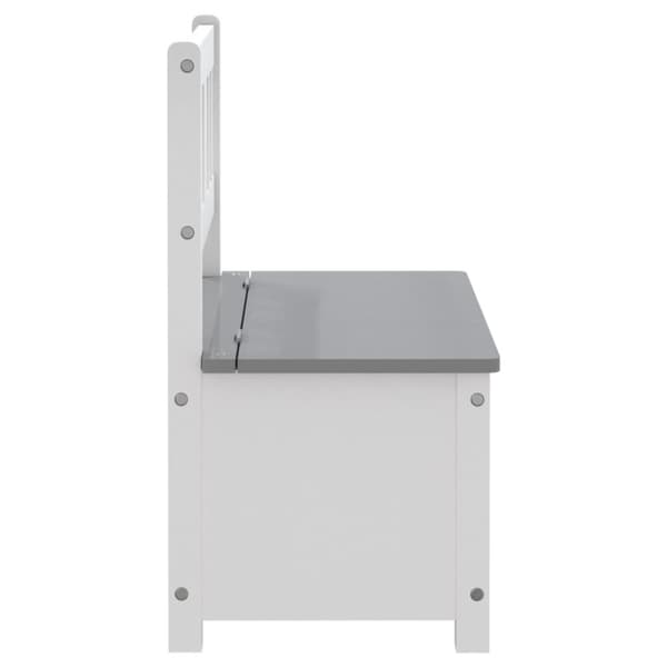 vidaXL Förvaringsbänk barn vit och grå 60x30x55 cm MDF -  Möbelpaket för bebisar & småbarn