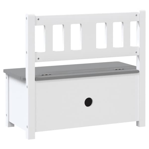 vidaXL Förvaringsbänk barn vit och grå 60x30x55 cm MDF -  Möbelpaket för bebisar & småbarn