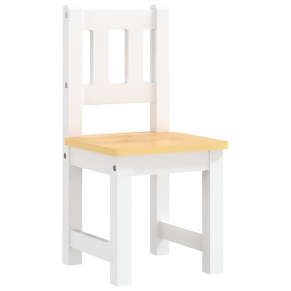 vidaXL 3-osainen Lasten pöytä ja tuolisarja valkoinen ja beige MDF - Lastenhuoneen kalusteet