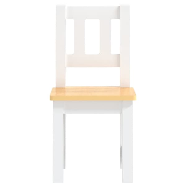 vidaXL 3-osainen Lasten pöytä ja tuolisarja valkoinen ja beige MDF - Lastenhuoneen kalusteet