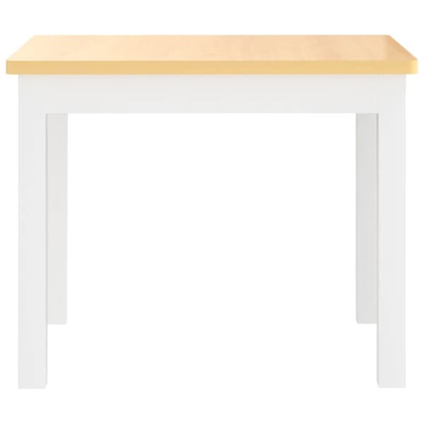 vidaXL 3-osainen Lasten pöytä ja tuolisarja valkoinen ja beige MDF - Lastenhuoneen kalusteet