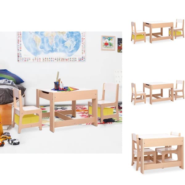 Møbelsæt til baby & småbørn - Living børnebord med 2 stole MDF