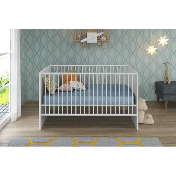 Babyrum Trio: Säng 70 x 140 cm + Skötbord + NIKO garderob - Vit - TREND TEAM