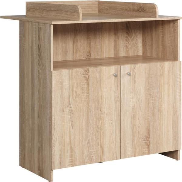 NIKO duo babyrum - 70x140 cm säng + 2-dörrars skötbord - Naturlig ekdekor - TRENDTEAM