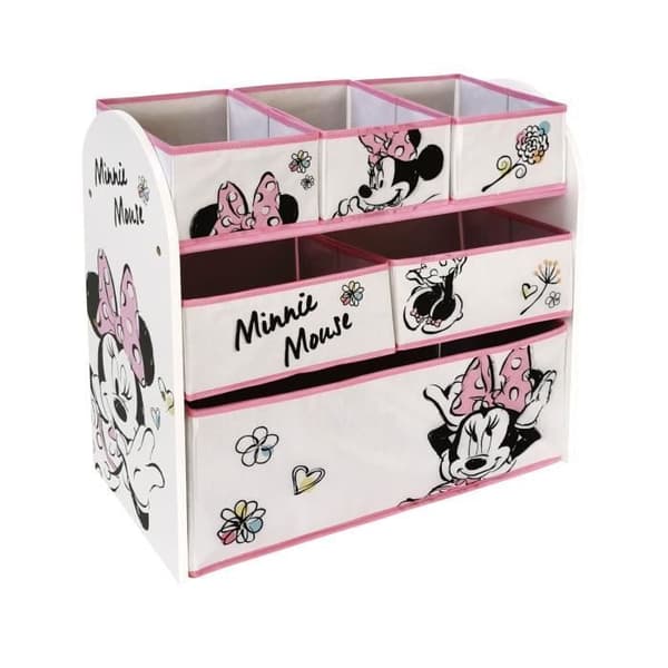 Träorganisator - DISNEY - Minnie - 6 förvaringskorgar - Barn - Rosa - 62 x 30 x 60 cm