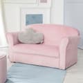 Miniatyrbild 2 av 6: ROBA Mini Barnsoffa i Velvet Lil Sofa - Bekvämt ryggstöd med armstöd - Rosa