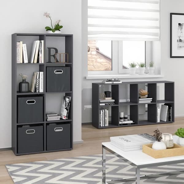 Vicco Room Divider Ståhylla Bokhylla 8 Fack Scutum Grey Höghylla