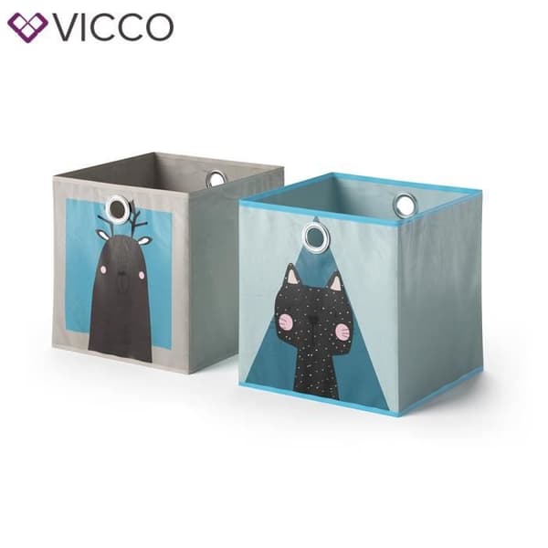 VICCO set med 2 hopfällbara lådor 30x30 cm hopfällbara låda för barn förvaringslåda korghylla 4251421933439