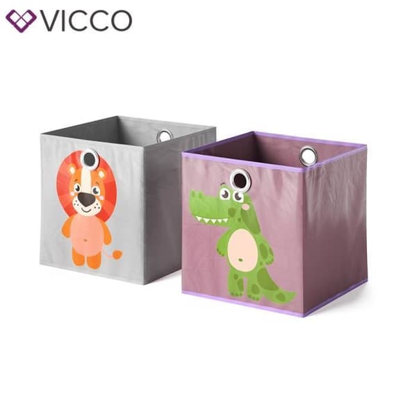 VICCO set med 2 hopfällbara lådor 30x30 cm hopfällbara låda för barn förvaringslåda korghylla 4251421933422