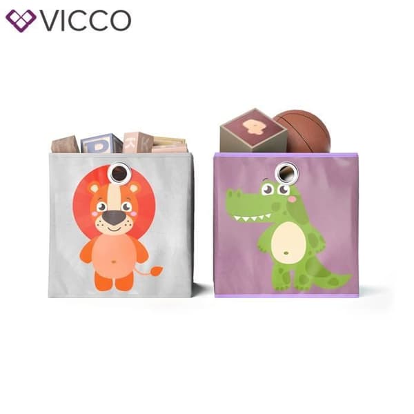 VICCO set med 2 hopfällbara lådor 30x30 cm hopfällbara låda för barn förvaringslåda korghylla 4251421933422